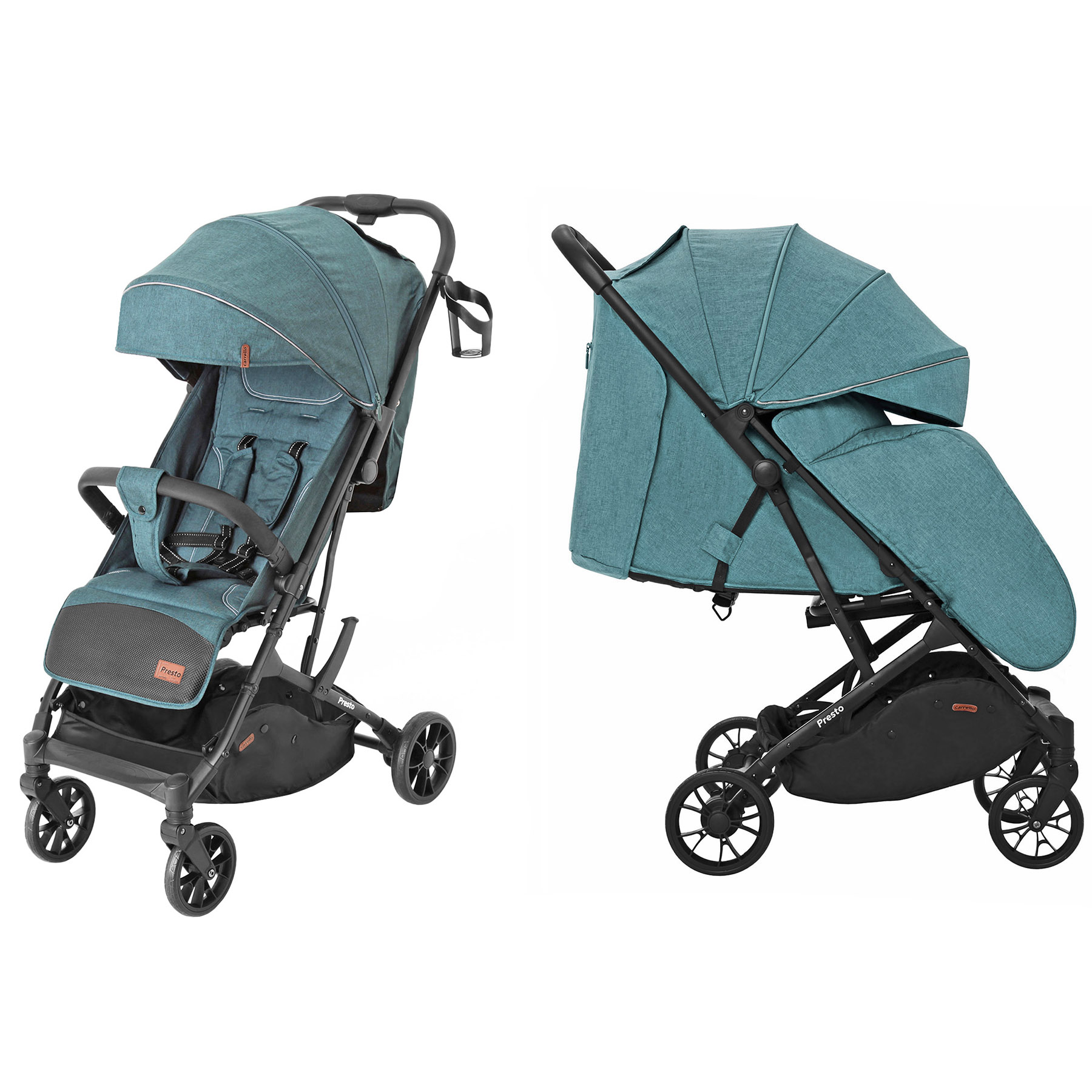 

Коляска прогулочная CARRELLO Presto CRL-9002 Midnight Green +дождевик М /1/ MOQ