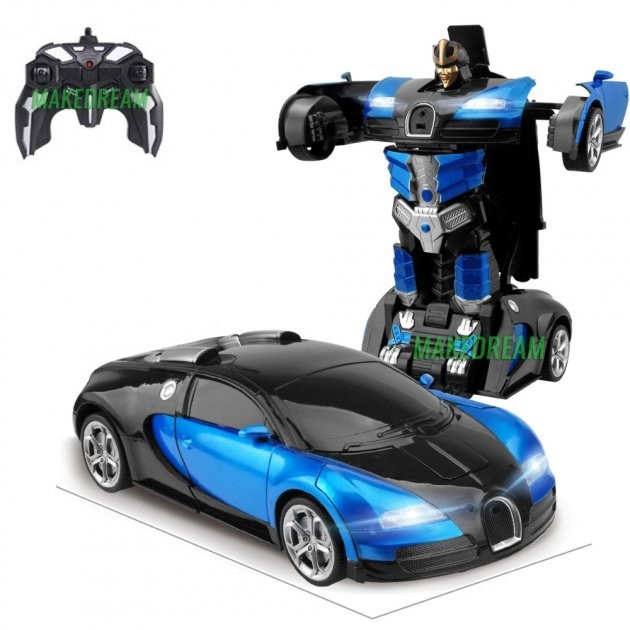 

Машинка робот-трансформер на радиоуправлении AutoBot Bugatti (Буггати) со световыми эффектами на аккумуляторе 1:18 Blue 797/377