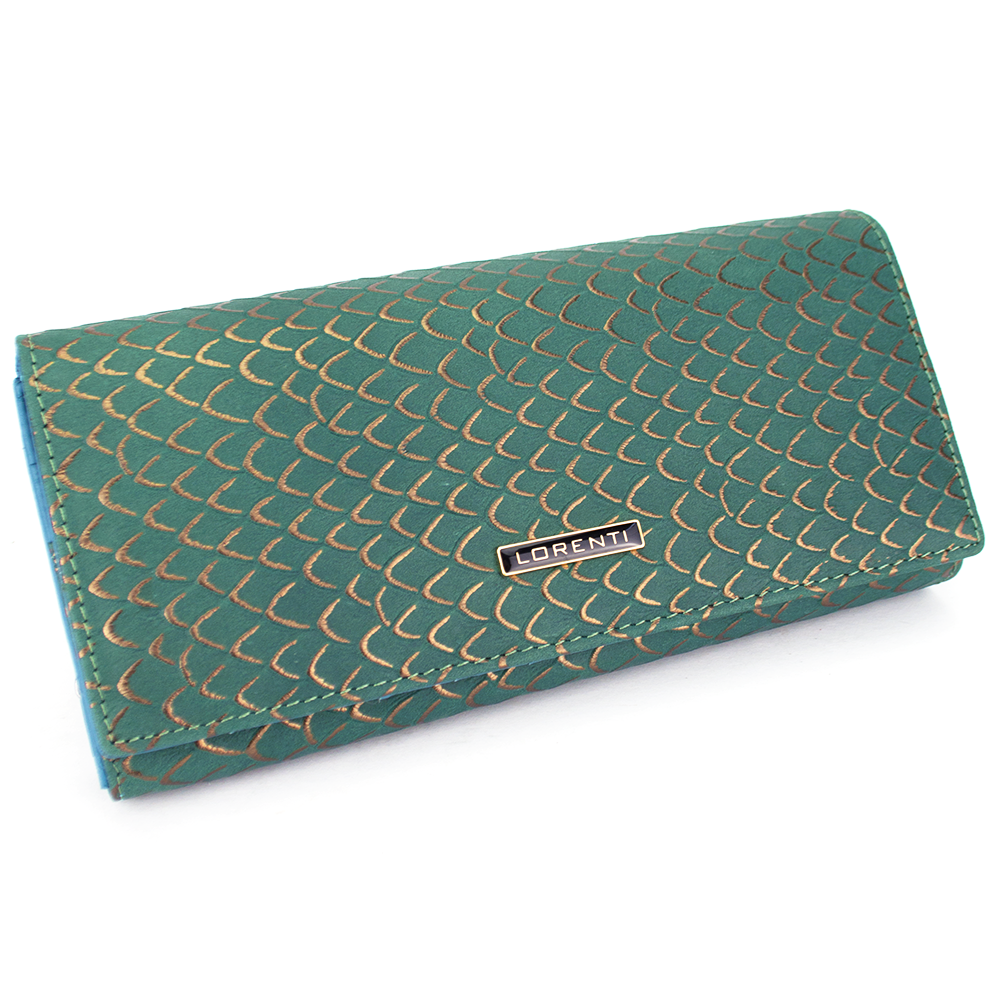 

Женский кожаный кошелек зеленый LORENTI 55288-RFID green