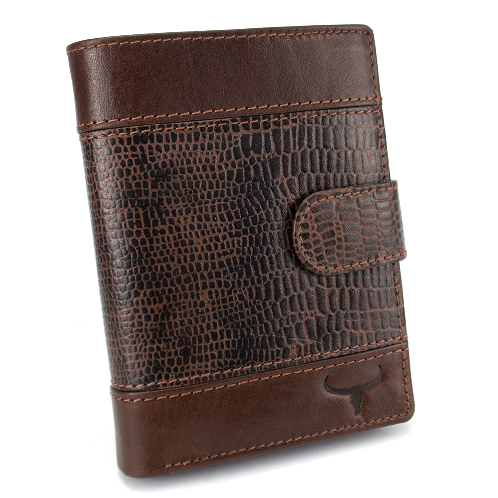 

Портмоне кожаное мужское коричневое на кнопке Always Wild N4L-VTC Brown