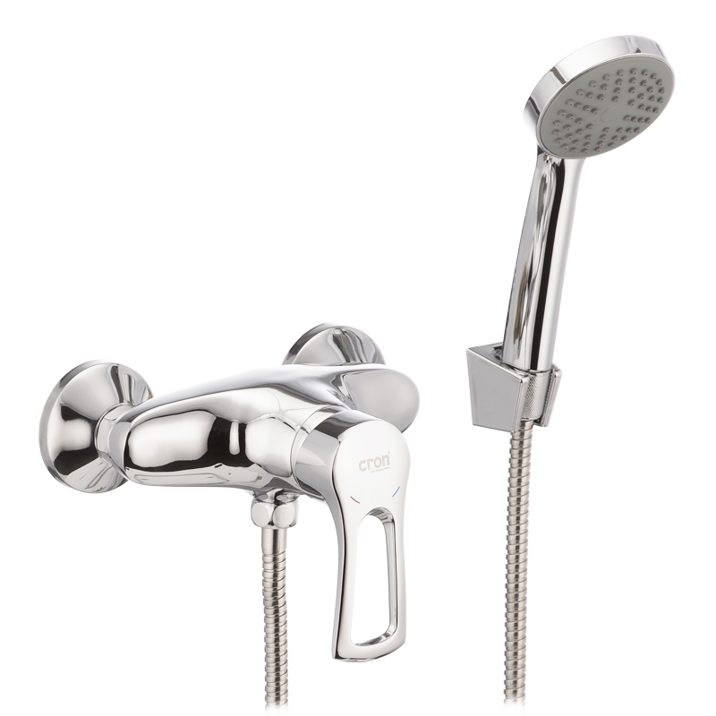 

Cмеситель для душа однорычажный CRON HANSBERG 003 хром силумин с душевым набором CR0028