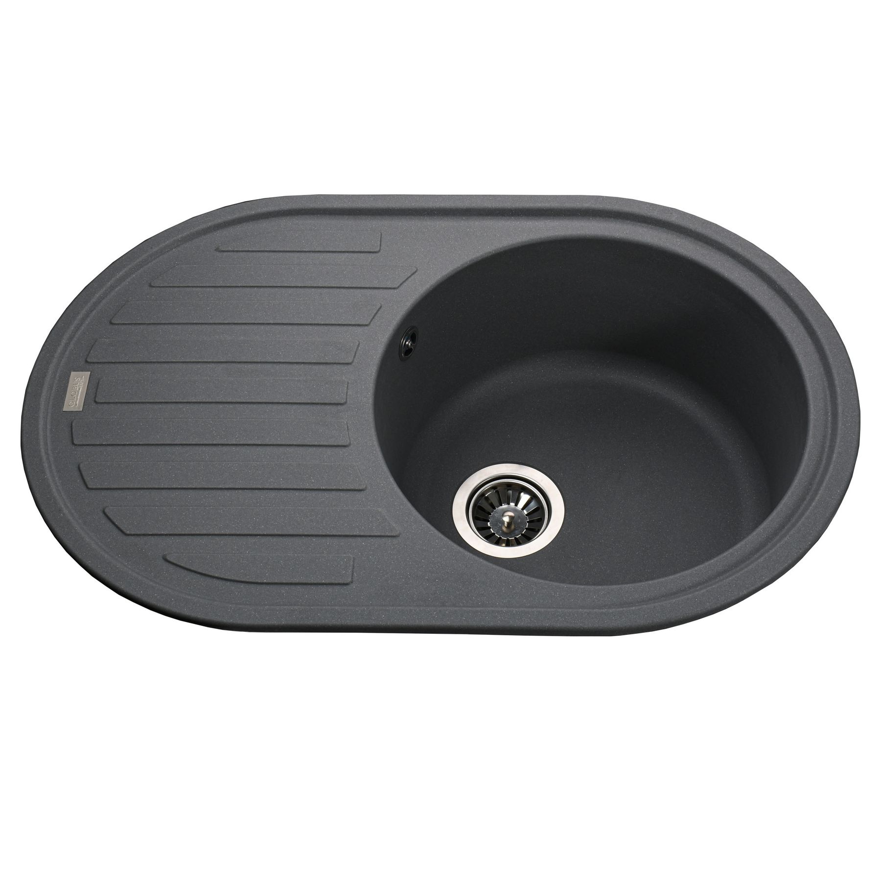 

Кухонная мойка из искусственного камня овальная GLOBUS LUX OHARA 500мм x 770мм серый без сифона 000021078