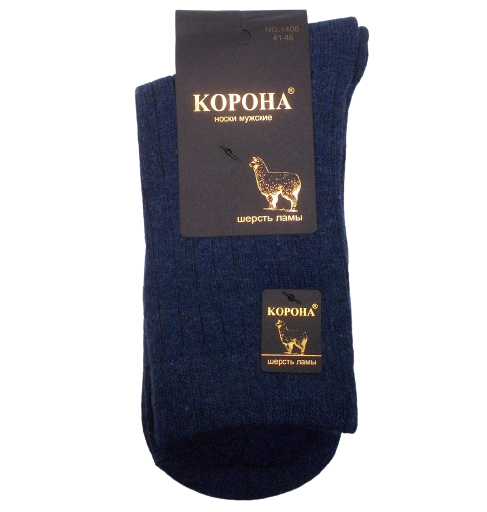 

Носки шерсть ламы Корона 1408 - синие, Носки шерсть ламы Корона 1408 41-46 синие