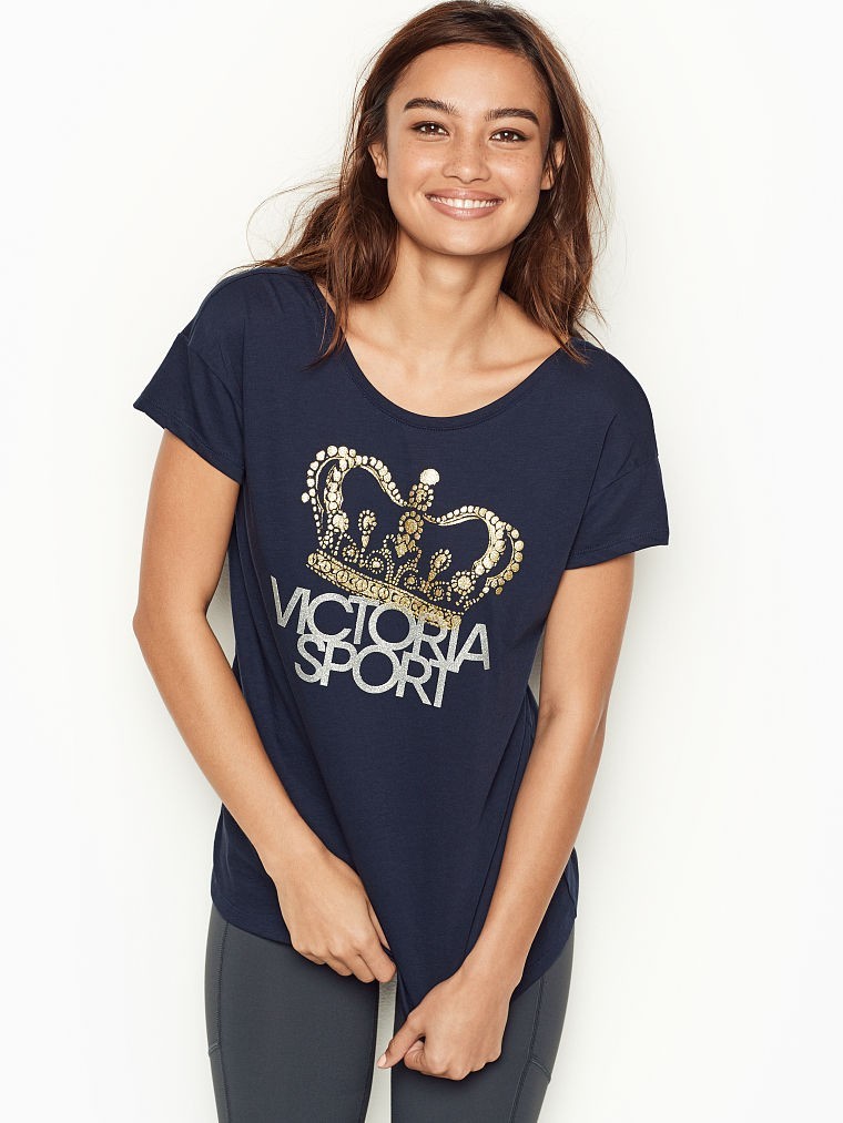 

Футболка Victoria' Secret 387-468  Темно-синяя, Футболка Victoria's Secret 387-468 S Темно-синяя