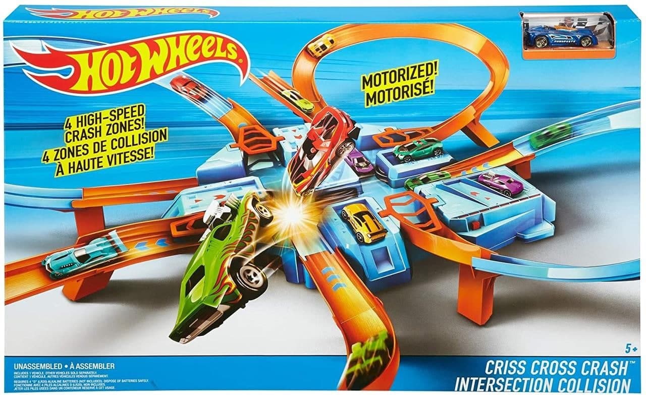 

Ігровий набір Hot Wheels Небезпечне перехрестя Оригінал Хот Вілс Criss Cross Crash Motorized