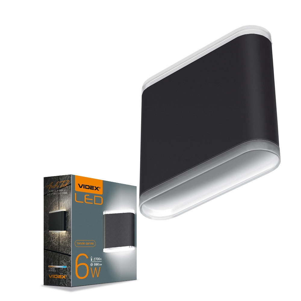 

LED Светильник архитектурный IP54 AR06 VIDEX 6W 2700K Чёрный