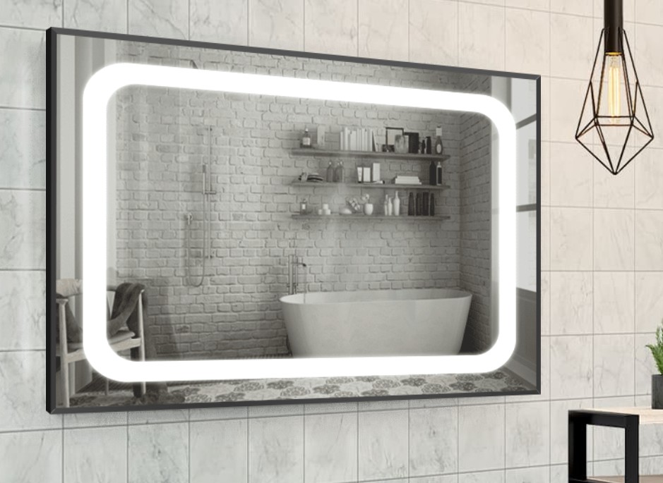 

Зеркало в алюминиевой раме c LED подсветкой Smart Mirror сенсорное Livorno-R 100 x 120 см Прямоугольное
