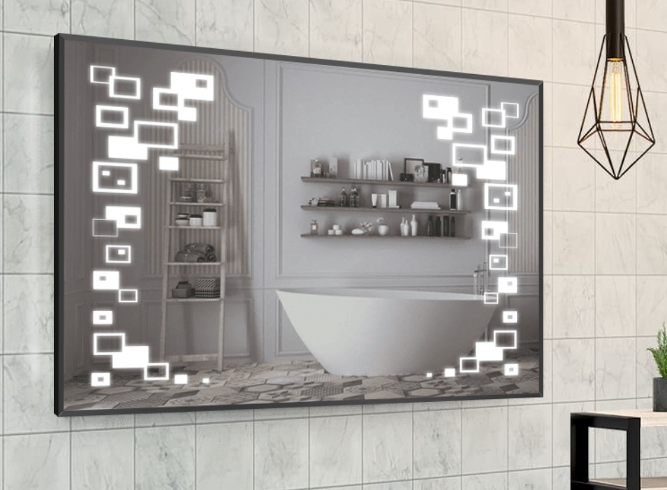 

Зеркало в алюминиевой раме c LED подсветкой Smart Mirror сенсорное Imola-R 100 x 100 см