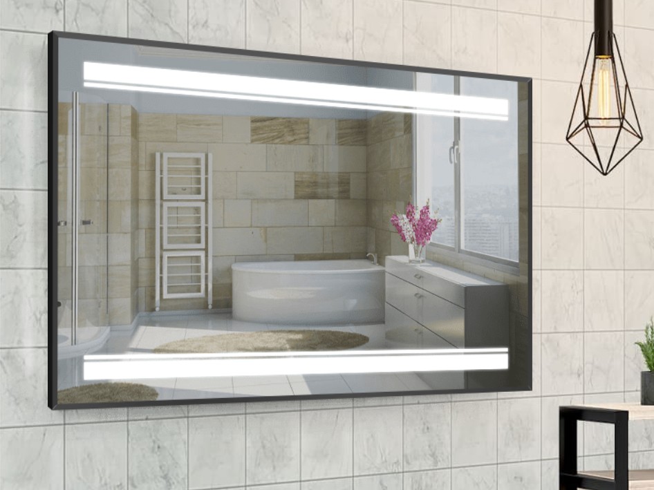 

Зеркало в алюминиевой раме c LED подсветкой Smart Mirror сенсорное Lecce-R 90 x 120 см Прямоугольное