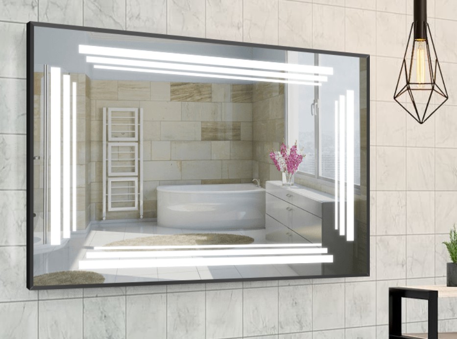 

Зеркало в алюминиевой раме c LED подсветкой Smart Mirror сенсорное Napoli-R 100 x 140 см Прямоугольное