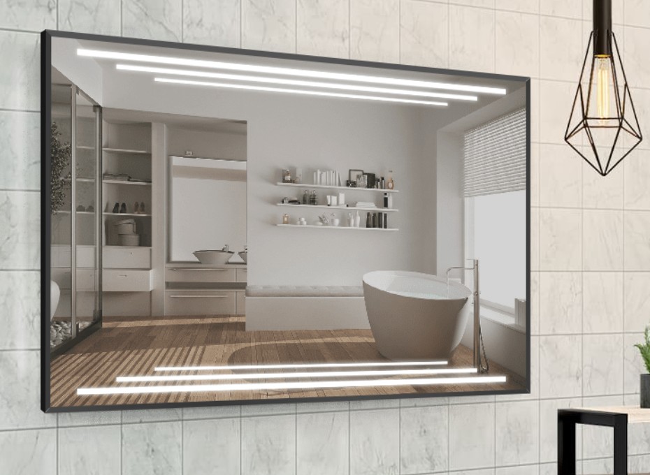 

Зеркало в алюминиевой раме c LED подсветкой Smart Mirror сенсорное Novara-R 70 x 110 см Прямоугольное