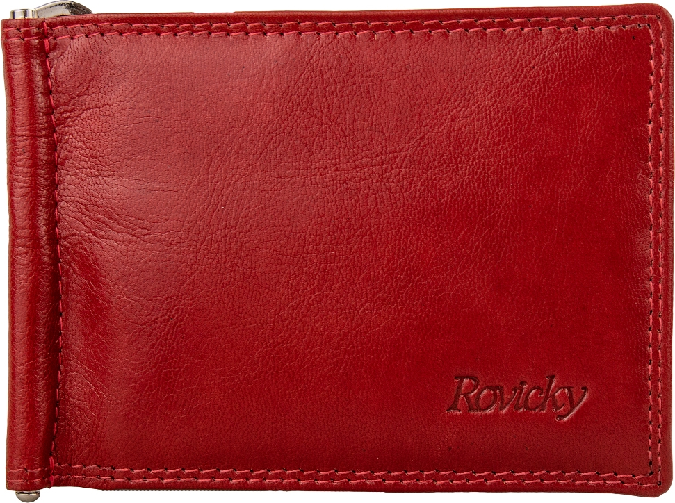 

Зажим для купюр кожаный Rovicky DNKN1908-RVTK-red Красный