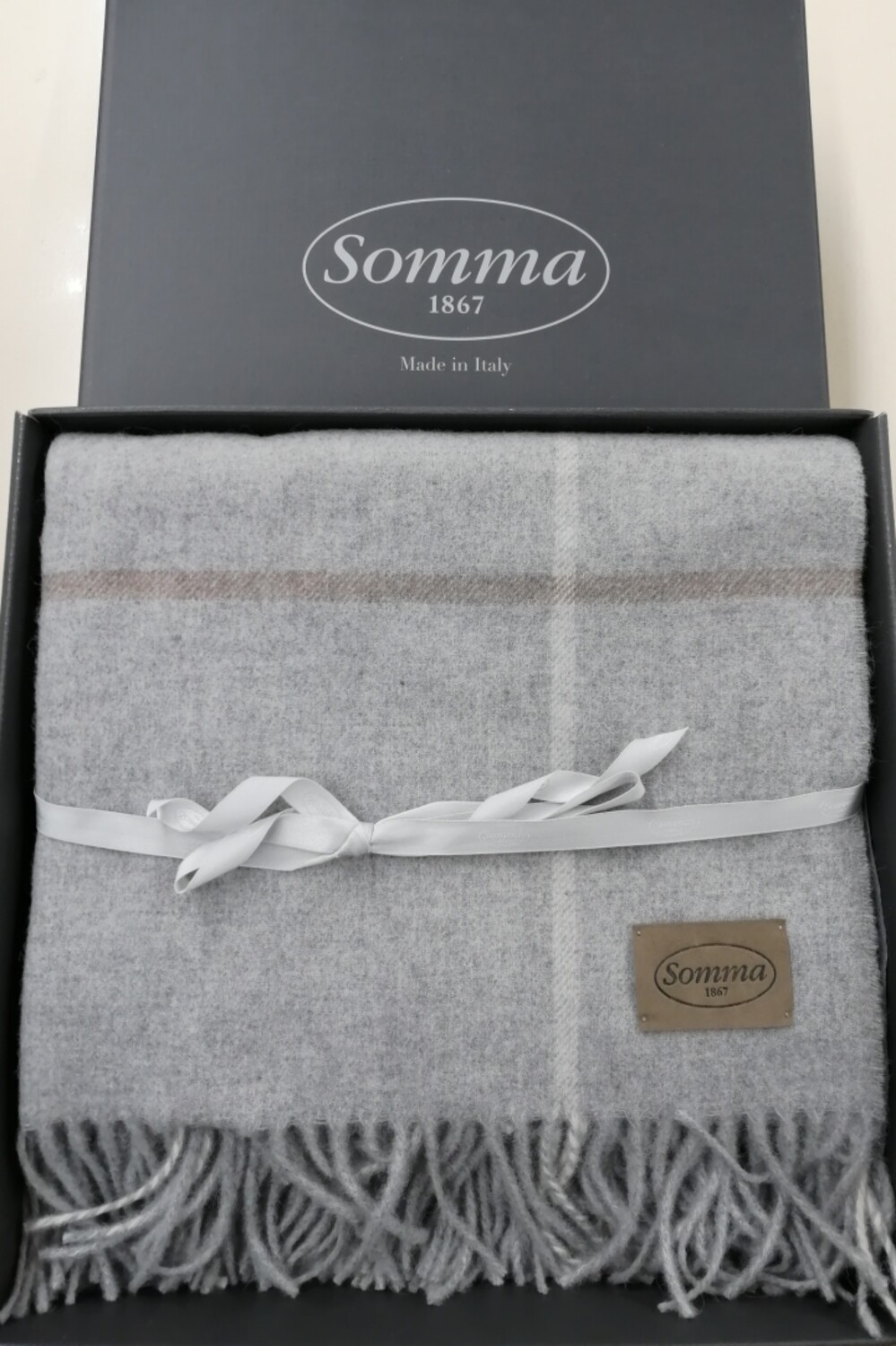 

Плед Somma FALKLAND 130x180см серый с бежевой и белой клеткой 40 22784 130 180 56