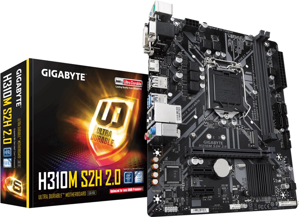 

Материнская плата Gigabyte H310M S2H (H310M S2H) Б/У, без планки