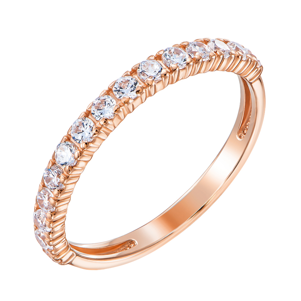 

Золотое кольцо Гермиона в красном цвете с фианитами 000123517 18.5 размера