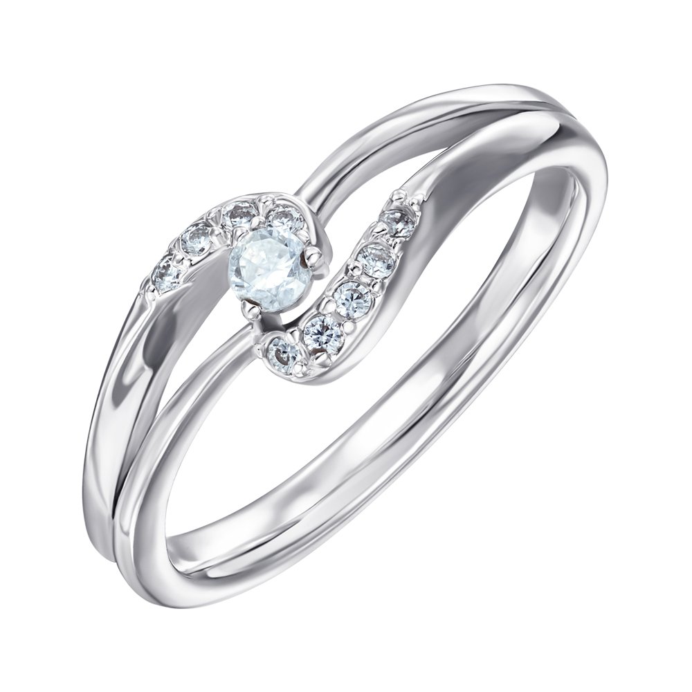 

Серебряное кольцо с фианитами 000151540 16.5 размера