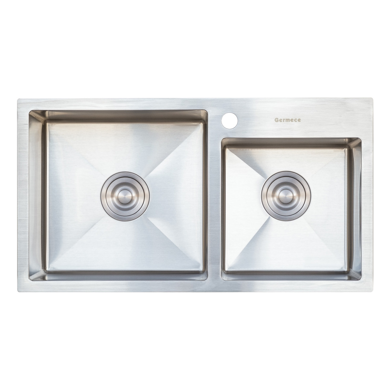 

Кухонная мойка Platinum Handmade HDB 75*41/230 на две чаши без креплений.