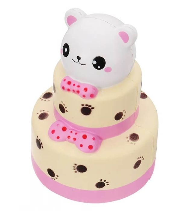 

Игрушка антистресс сквиш (Squishy) торт Мишка разноцветный
