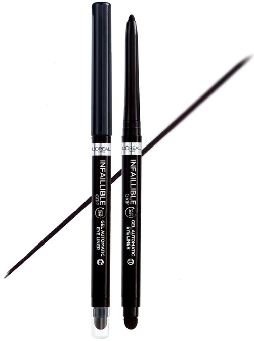 Акція на Водостойкий автоматический гелевый карандаш для век L'Oreal Paris Infaillible Grip Liner Intence black чёрный 1 г (3600524026639) від Rozetka UA