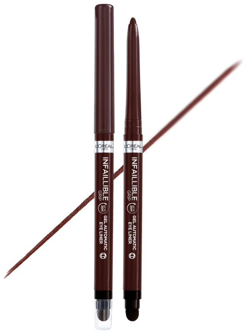 Акція на Водостойкий автоматический гелевый карандаш для век L'Oreal Paris Infaillible Grip Liner Brown Denim коричневый 1 г (3600524026660) від Rozetka UA