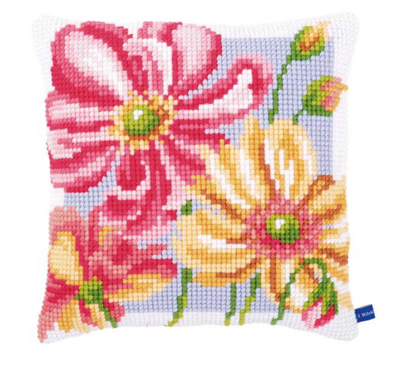 

Набор для вышивания крестом (подушка) Vervaco Colourful flowers Красочные цветы PN-0154564