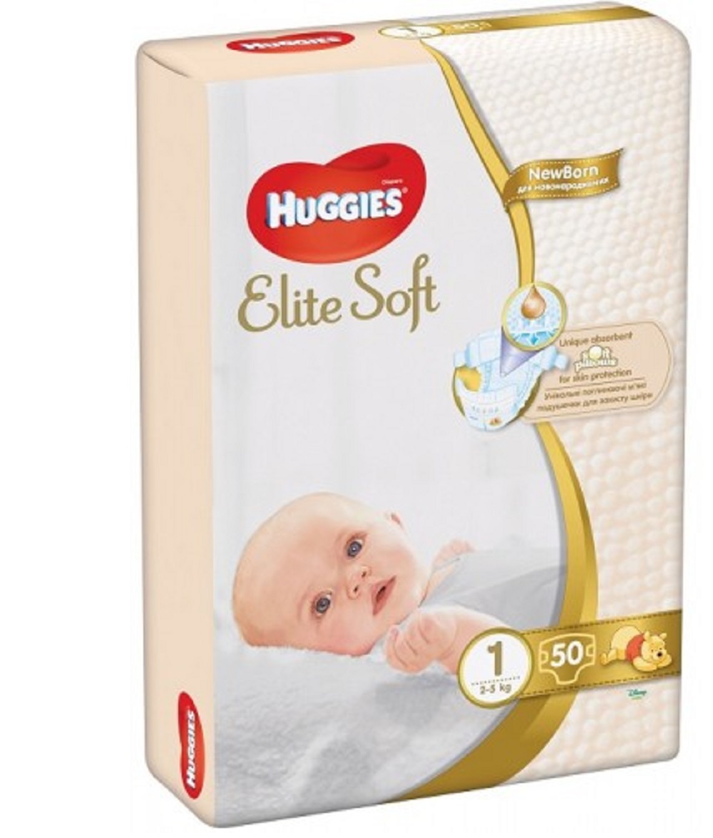 

Подгузники Elite Soft 1 50шт Huggies (5029053547930) (564883)