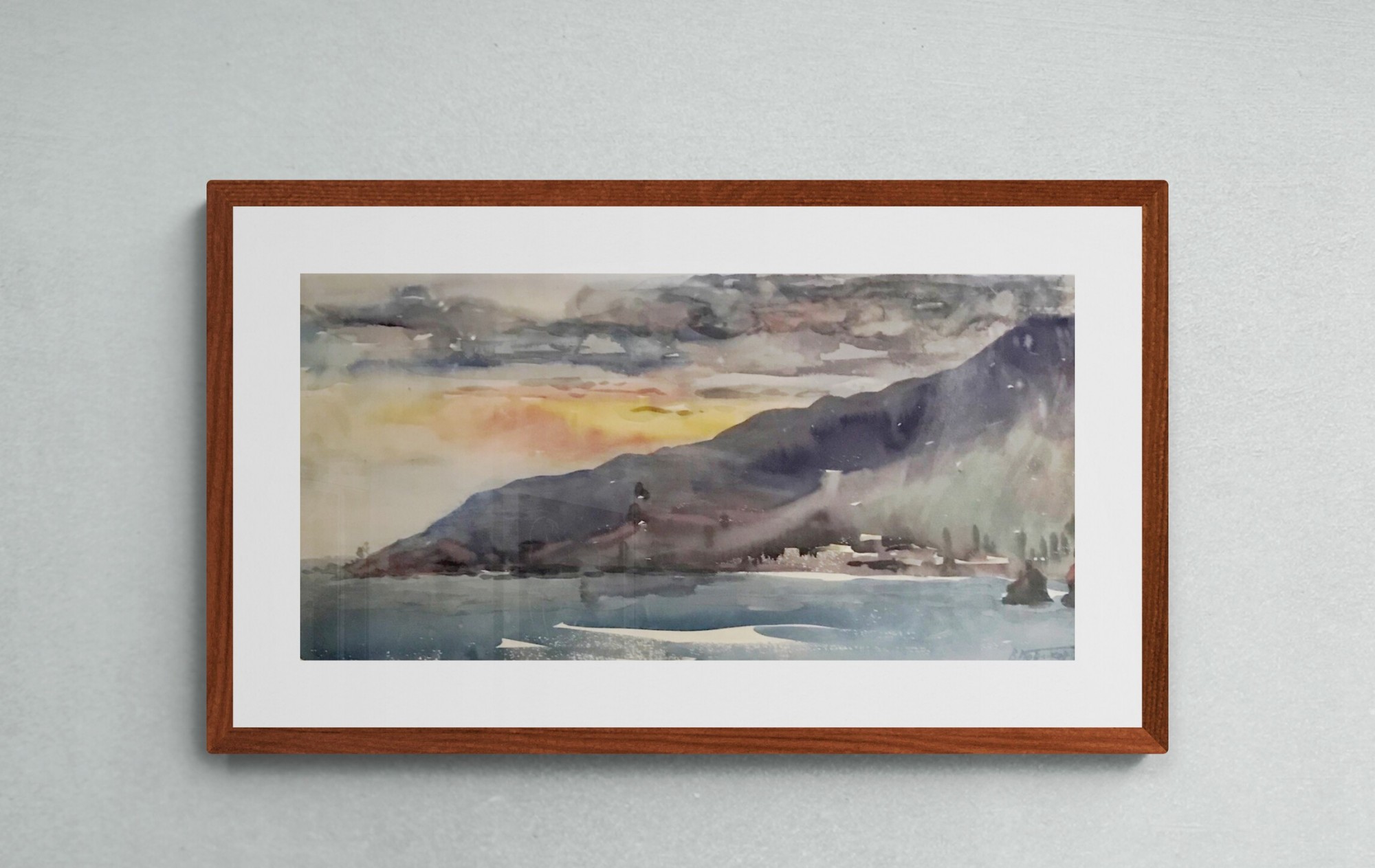 

Картина В.А. Поникаров Закат в морской бухте. Акварель. 1960-е. 30 х 60 см