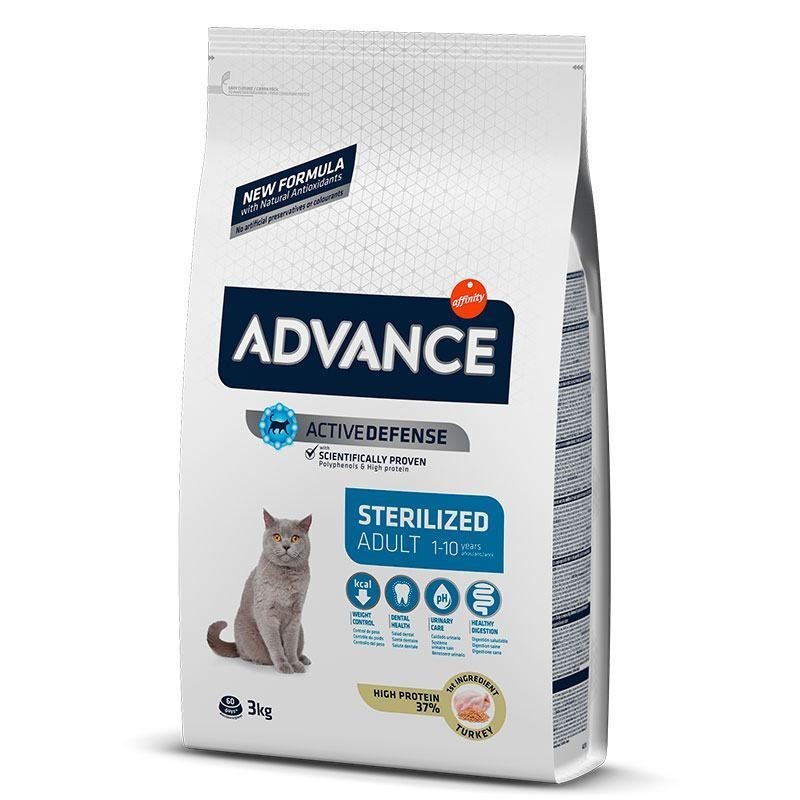

Сухой корм для стерилизованных кошек c индейкой и ячменем Advance Cat Sterilized 3кг