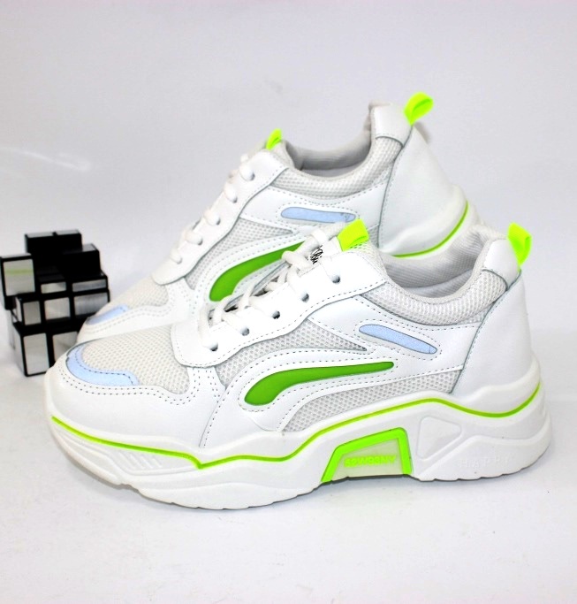 

Кроссовки женские Lilin C09-white-green 39 23.8см белый