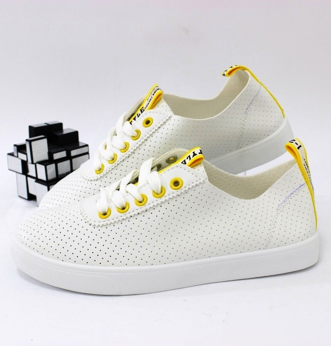 

Кеды женские STYLE L281-white-yellow 36 22.5см белый