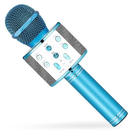 

Беспроводной караоке микрофон WS-858 Bluetooth с USB и динамиком (Синий)
