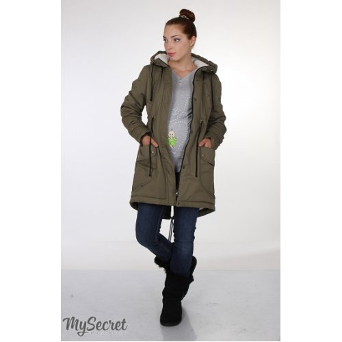 

Парка зимн. "Inira" хаки 2в1 для беременных; цвет: хаки XL