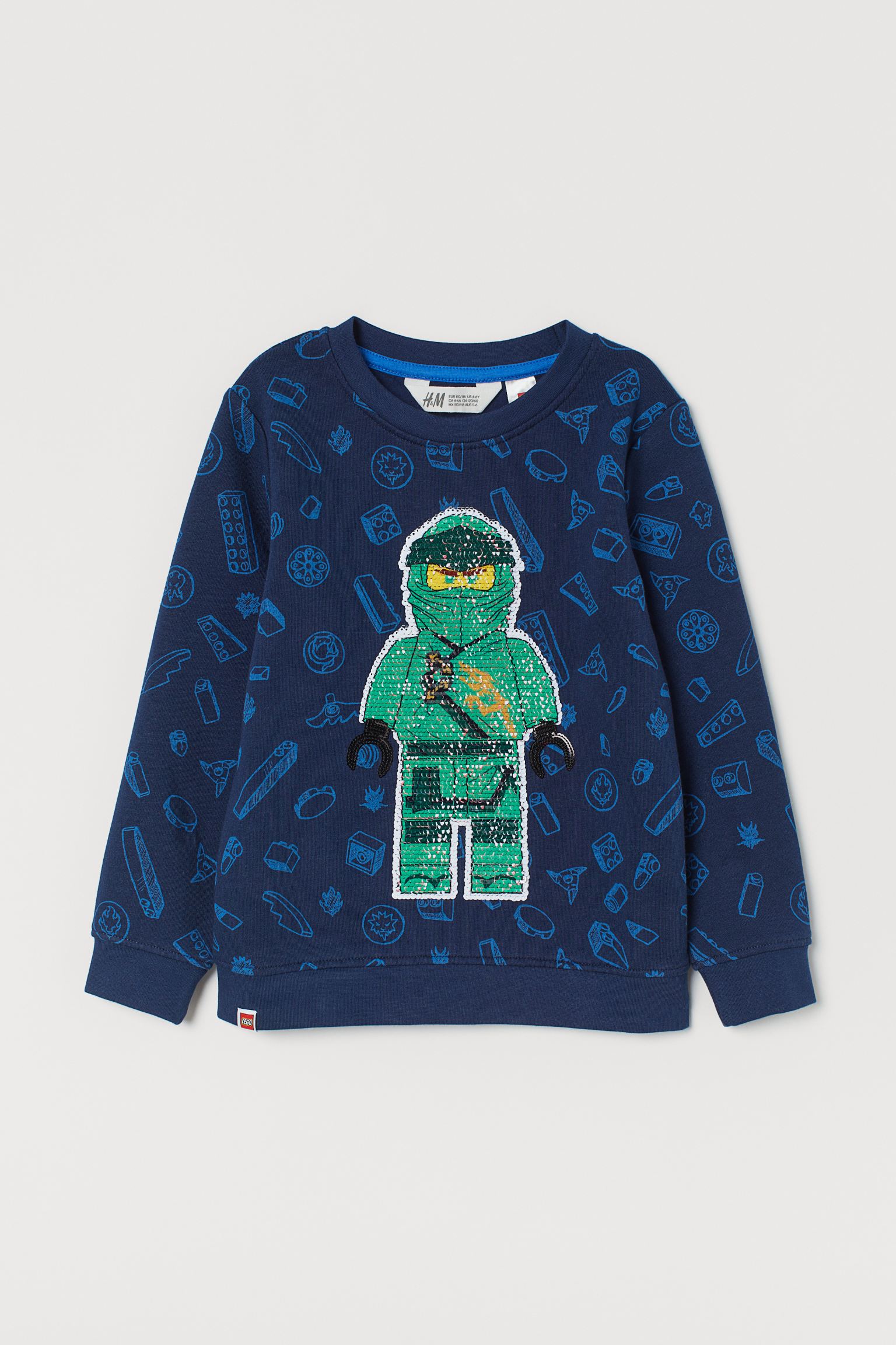 

Свитшот H&M 122 128см темно синий принт 2812754619