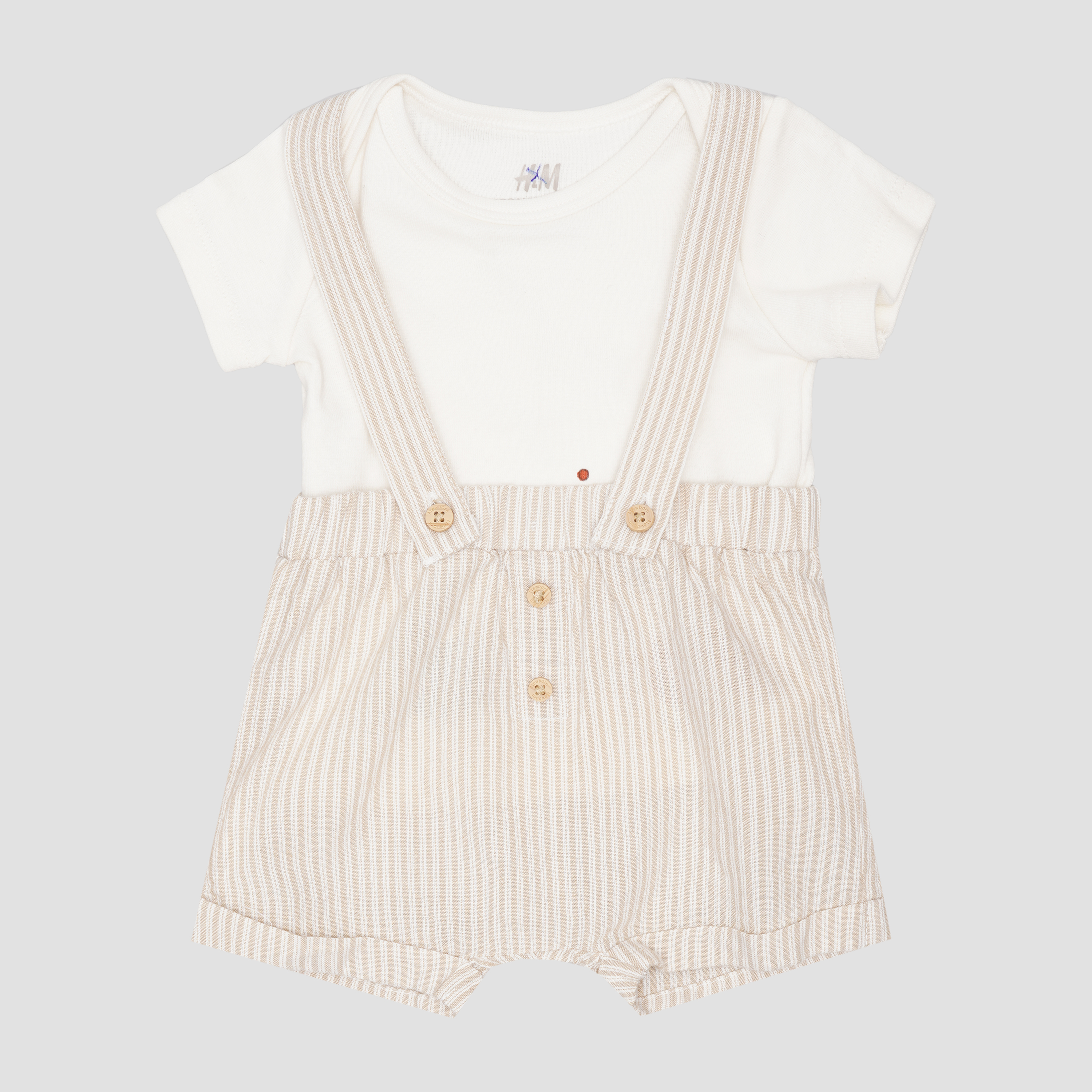 

Комплект (футболка, шорты) H&M 56см молочно бежевый 434241869518