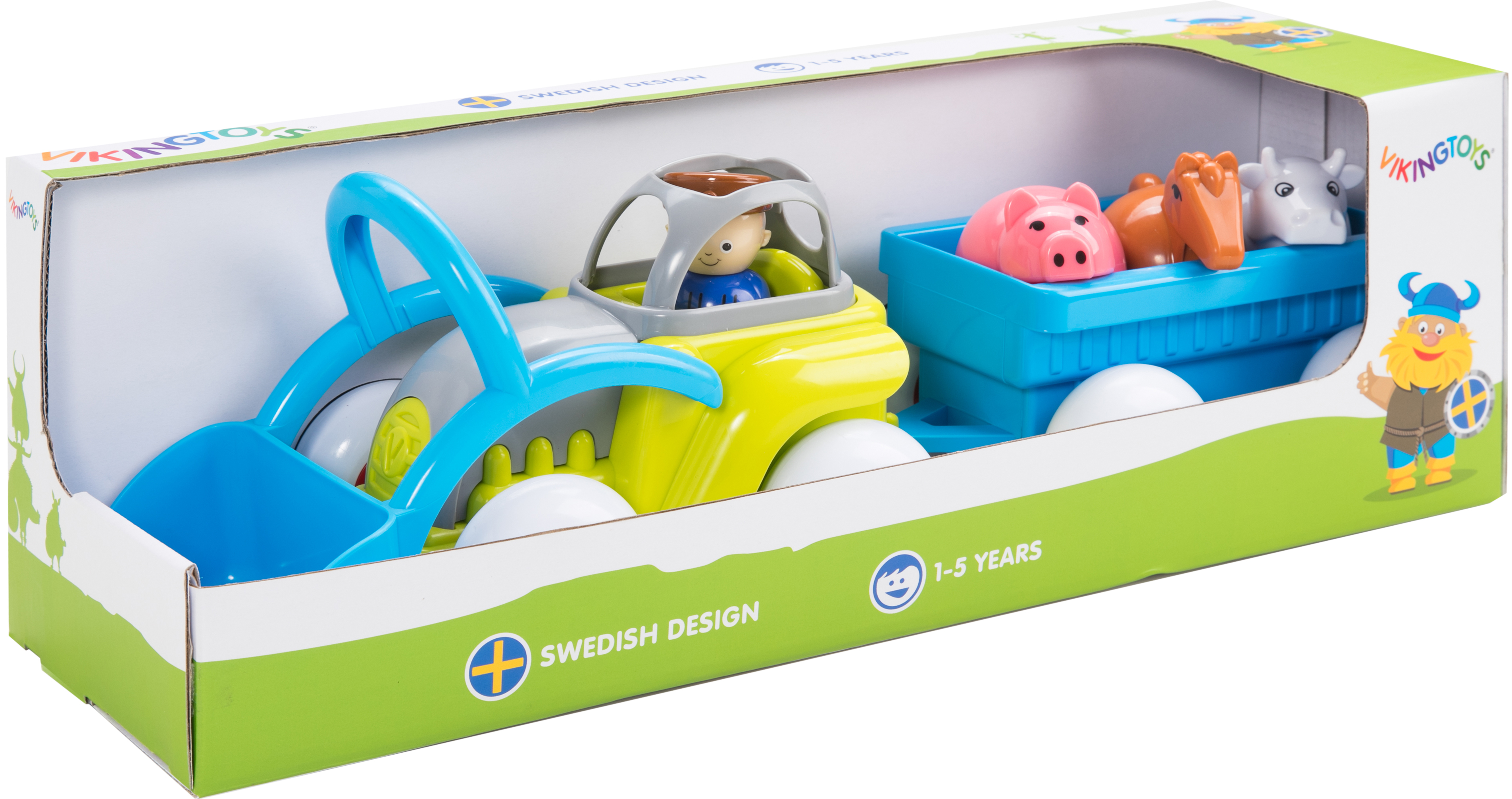 

Трактор Viking Toys с прицепом и животными в подарочной упаковке 21 см (781234) (7317677812342)