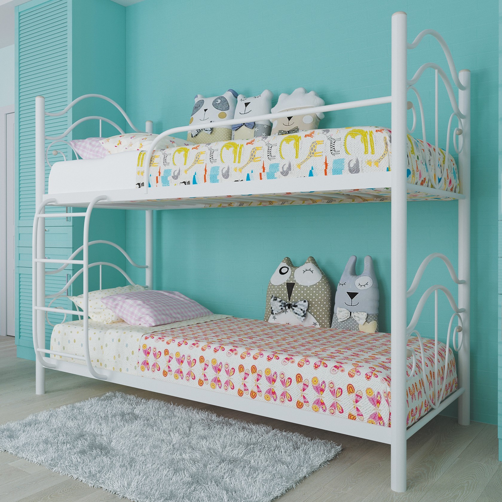 

Двухъярусная кровать Диана (Металл-дизайн) Белая 90х190 см 311190_3