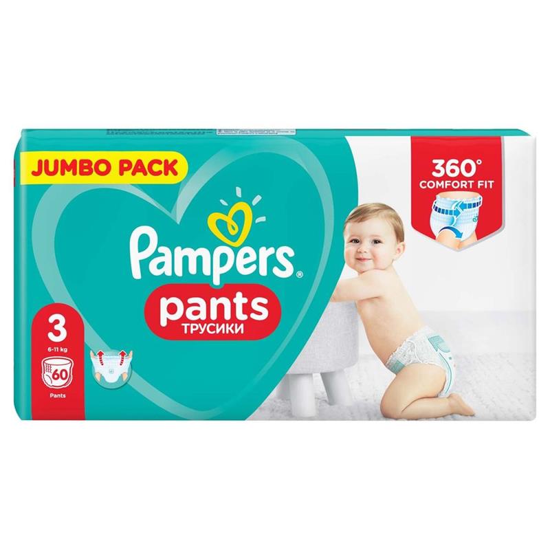 

Дитячі підгузники Pampers Pants 3 трусики 6 11 кг 60 шт (bc-344639)