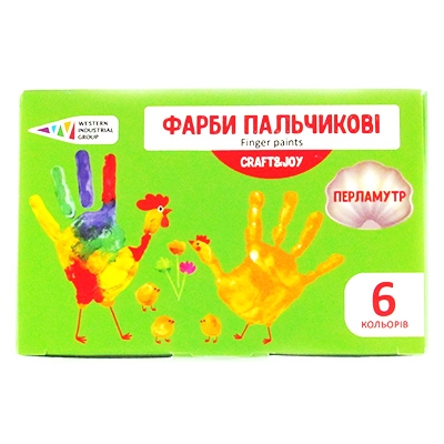 

Краски пальчиковые 6цв перламутр 240мл Graft&Joy 322075Cr