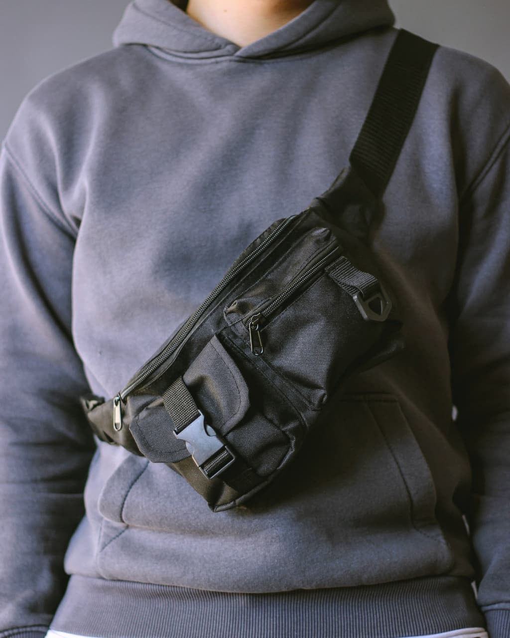 

Поясная сумка бананка унисекс Pockets черная
