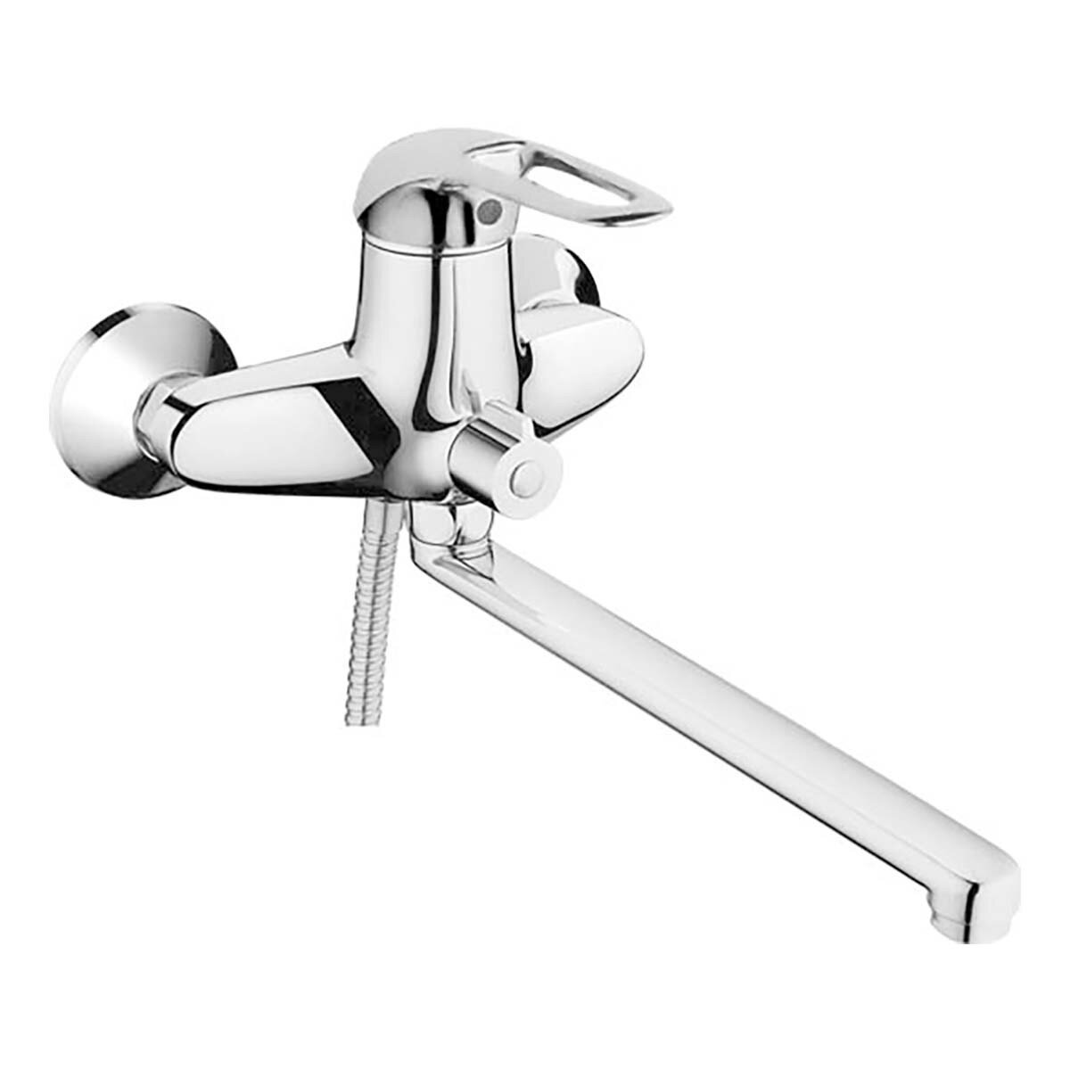 

Cмеситель для ванной однорычажный с длинным изливом HAIBA хром COSMOS 6 EURO латунь HB0046