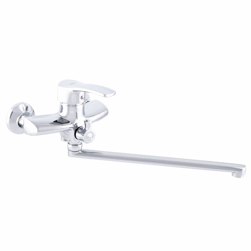 

Кран для ванной однорычажный с длинным изливом ZERIX хром JXD6 279 силумин ZX2692