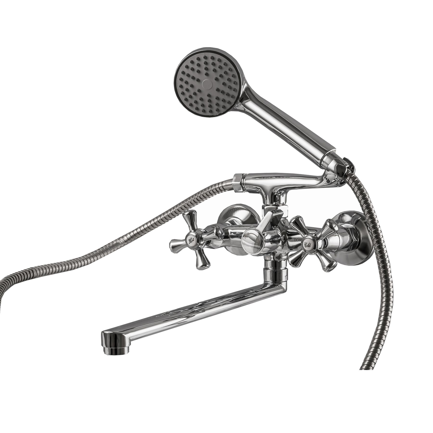 

Кран в ванную двухрукояточный с поворотным изливом DOMINO DBF-227-35F-CRUIZE хром силумин 000013048