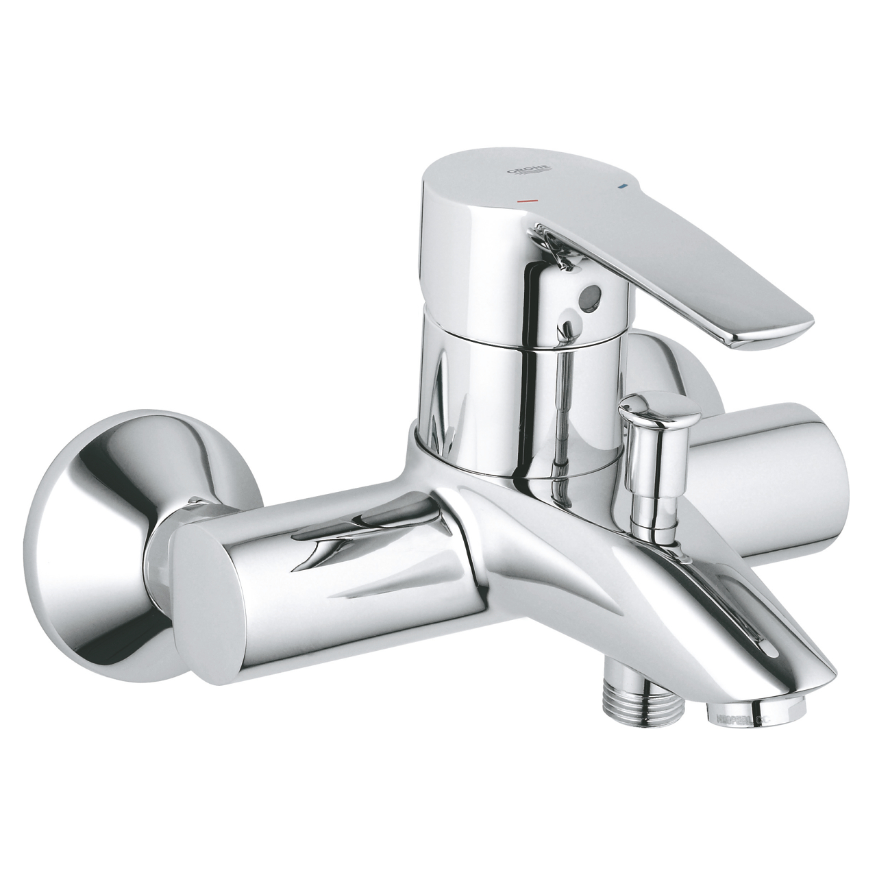 

Cмеситель в ванную однорычажный с коротким гусаком GROHE EUROSTYLE хром латунь 33591001