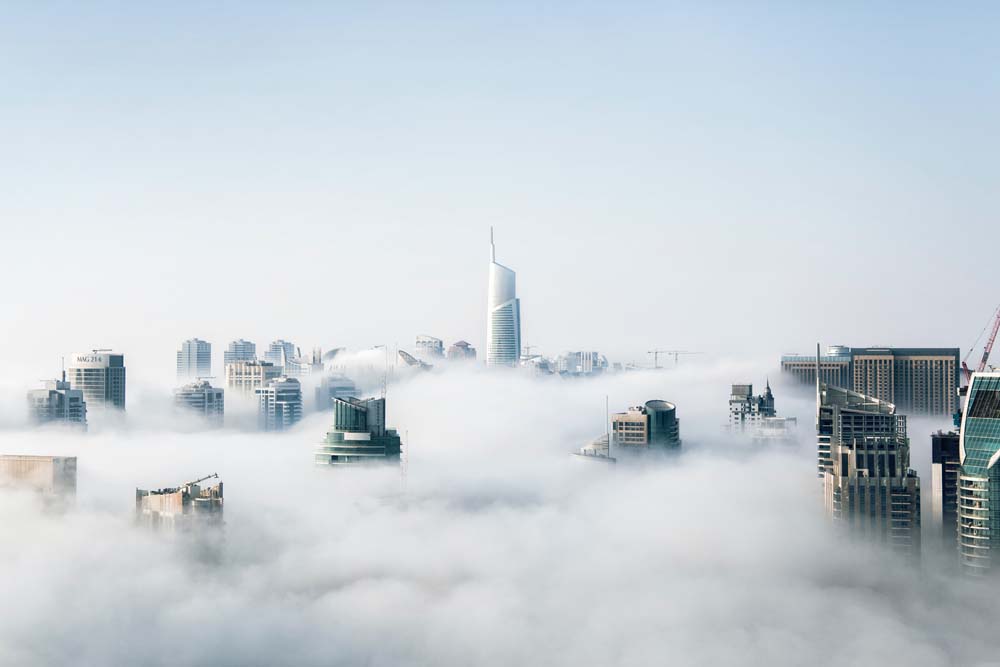 

Фотообои ArtSide Небоскребы в тумане (210122013) Изморозь
