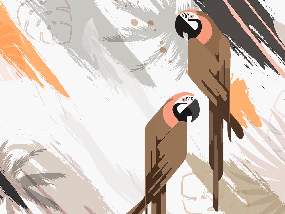 

Фотообои ArtSide Нарисованные попугаи (91020181_2) Жаккард