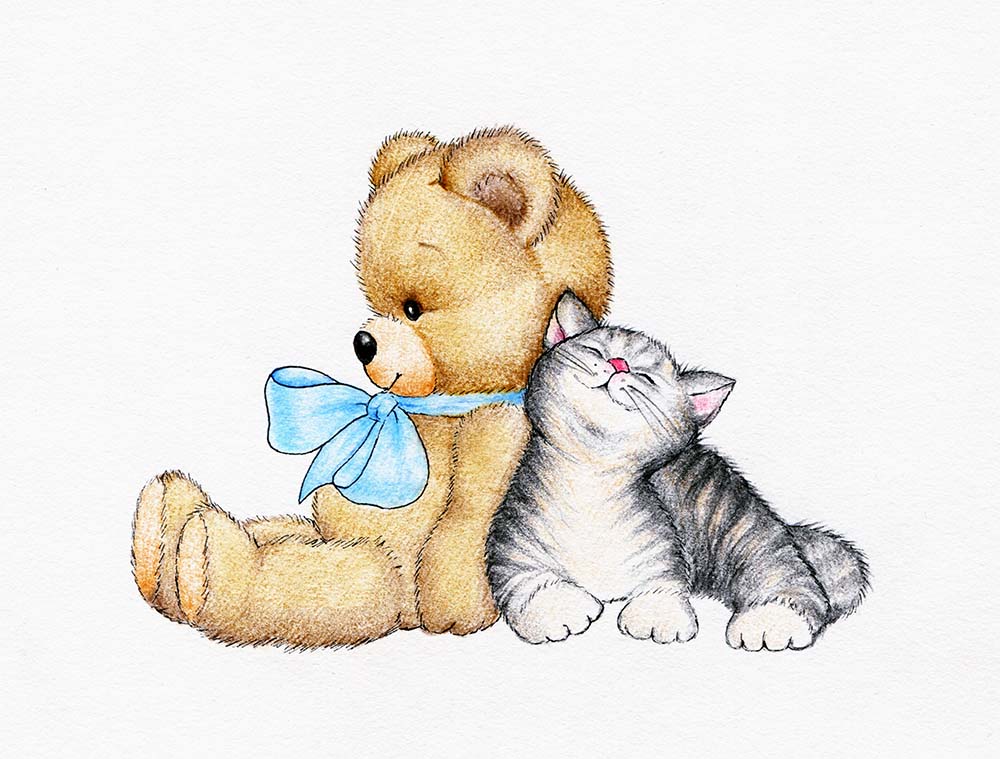 

Фотообои ArtSide Медвежонок и котенок (144506255) Иней