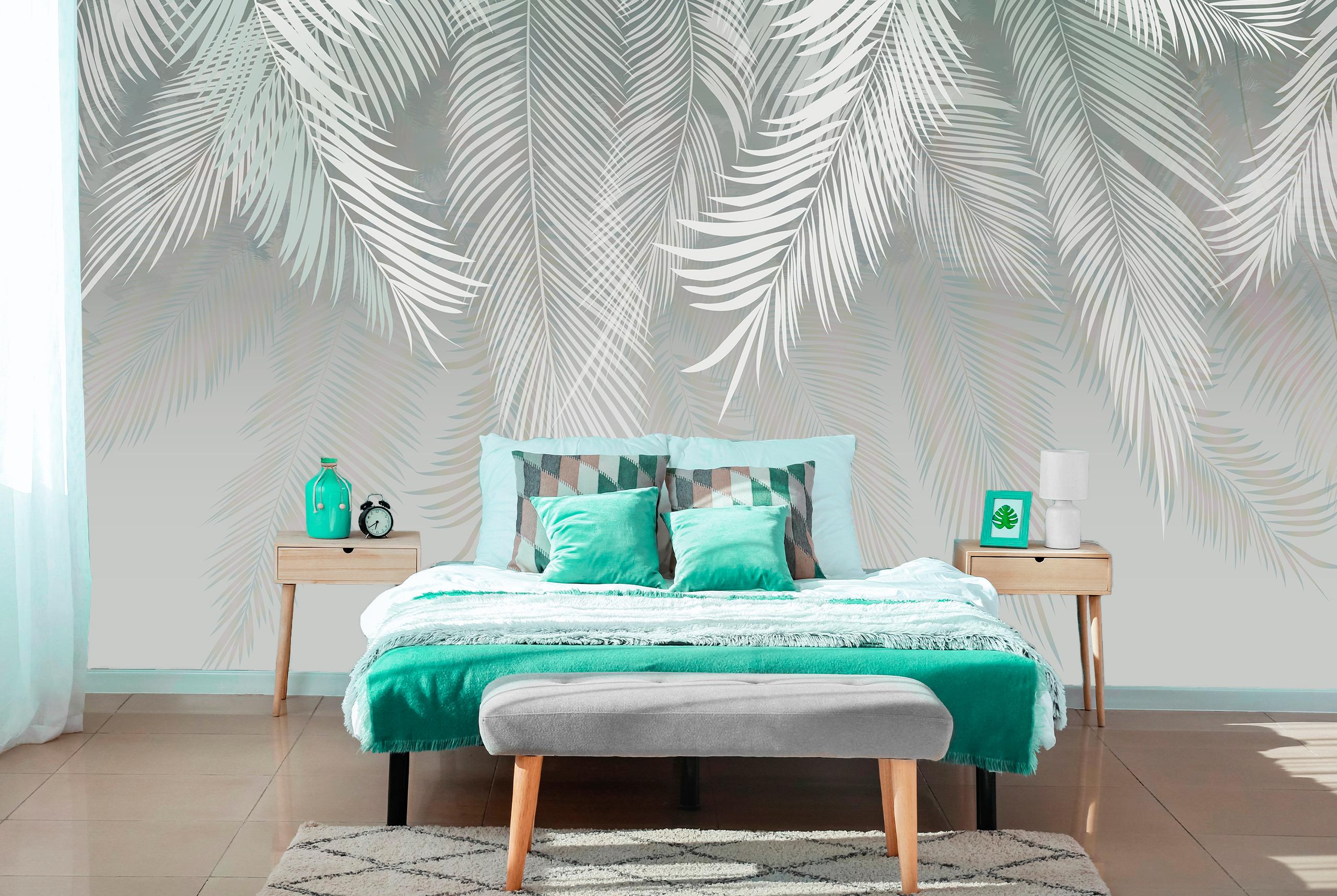 

Виниловые Фотообои Walldeco Белые листья 400x260 Жаккард