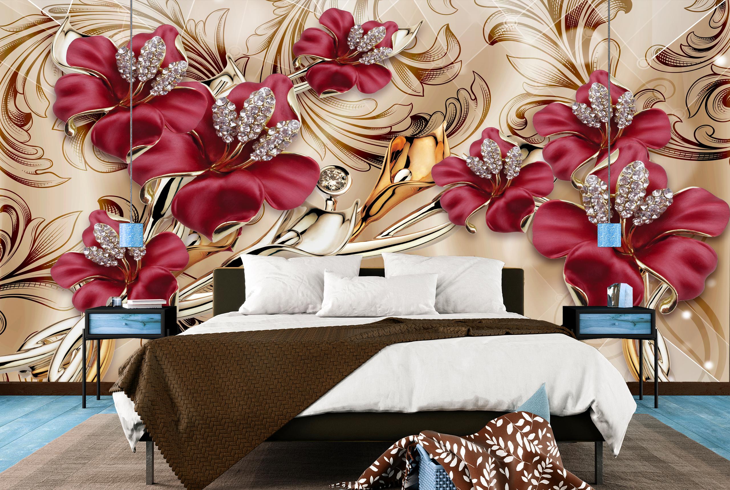 

Виниловые Фотообои Walldeco Цветы и бриллианты 475x300 Диамант