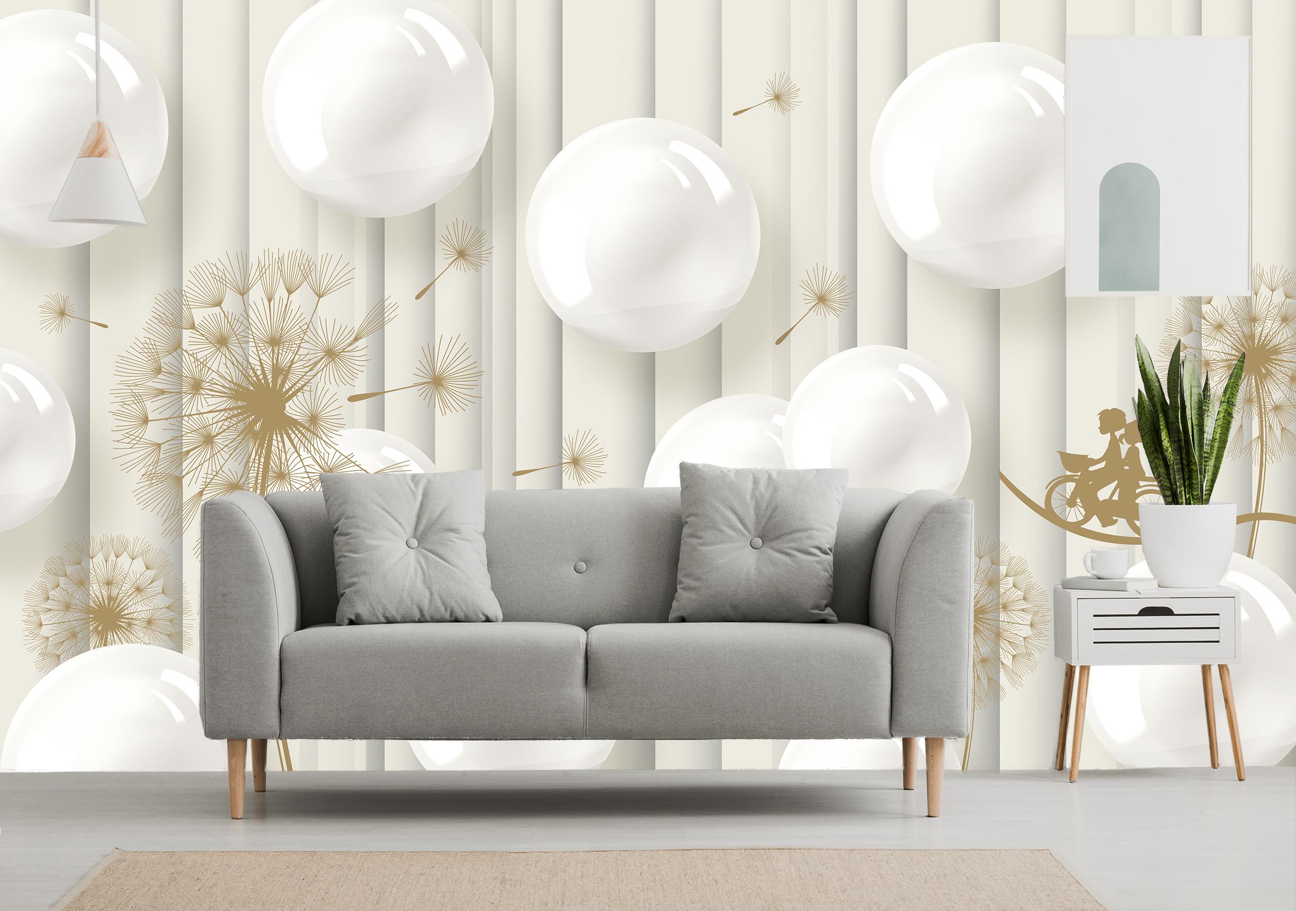 

Виниловые Фотообои Walldeco Белые шары и одуванчики 475x300 Жаккард