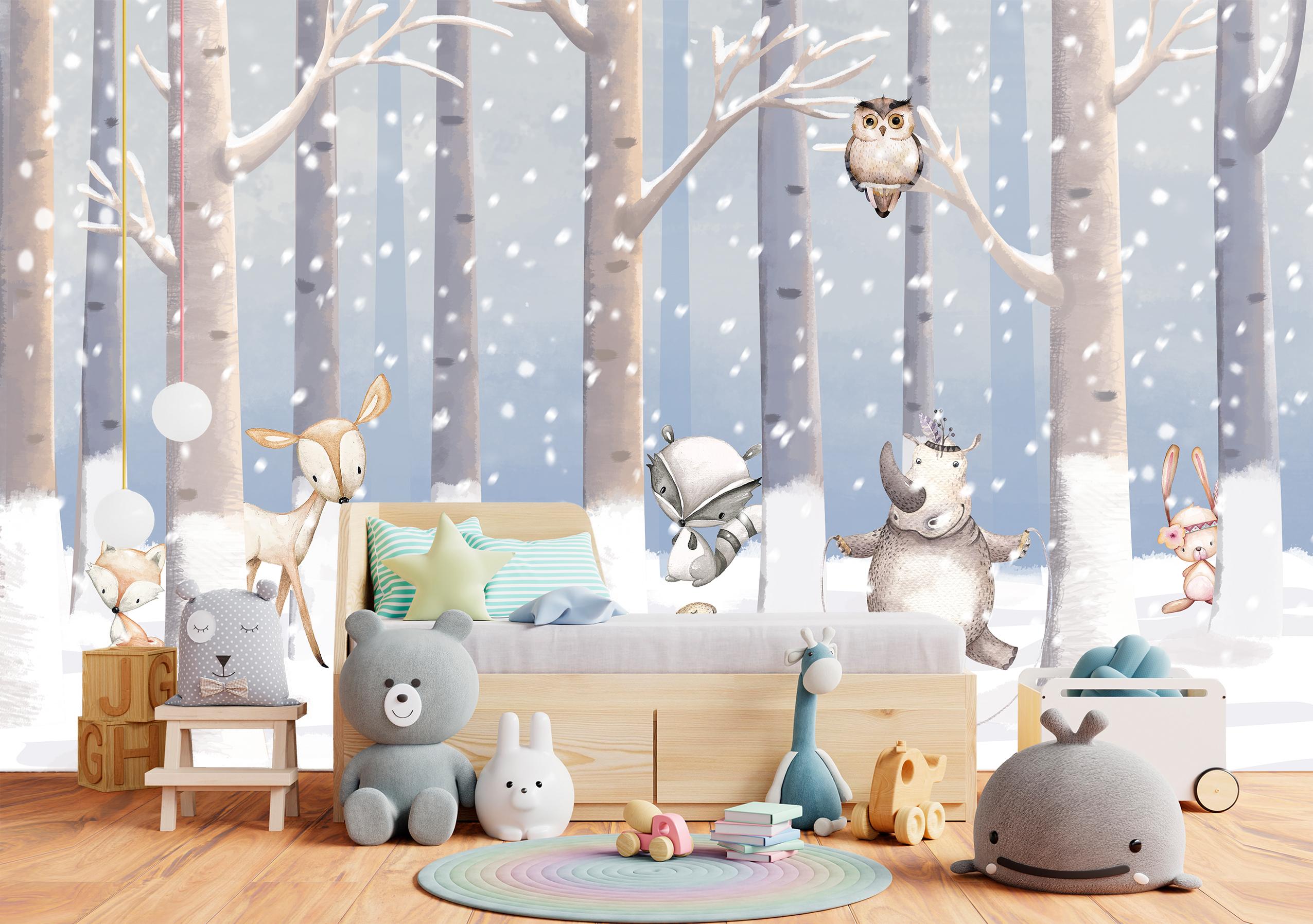 

Виниловые Фотообои Walldeco Животные в снежном лесу 285x190 Жаккард